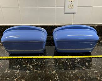 C104 - $20 Each. Hall Pottery Art Deco Lidded Bread Pan / Baking Dish. 