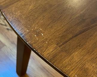 C15 - $75. Kitchen Table with small drop leaves. Leaves down it measures 42.25” wide x 30” deep 30.5” tall. Each leaf adds 7.25". 