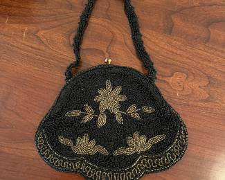 C107 - $25. Vintage Beaded Clutch. Hand made in Belgium. 