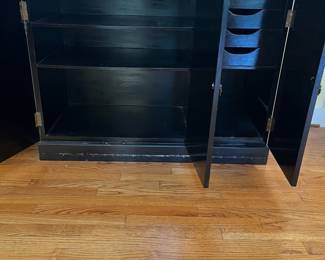 C3 - $225.  Bright Asian Inspired Cabinet that flips opens to a bar table / server.  Measures 42.5” wide x 19.25” deep x 32” tall