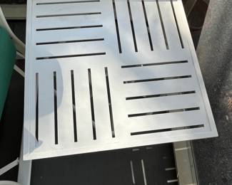 Square Slat Top Pattern2 Side Tables. Each measures 24" square x 19" tall. 