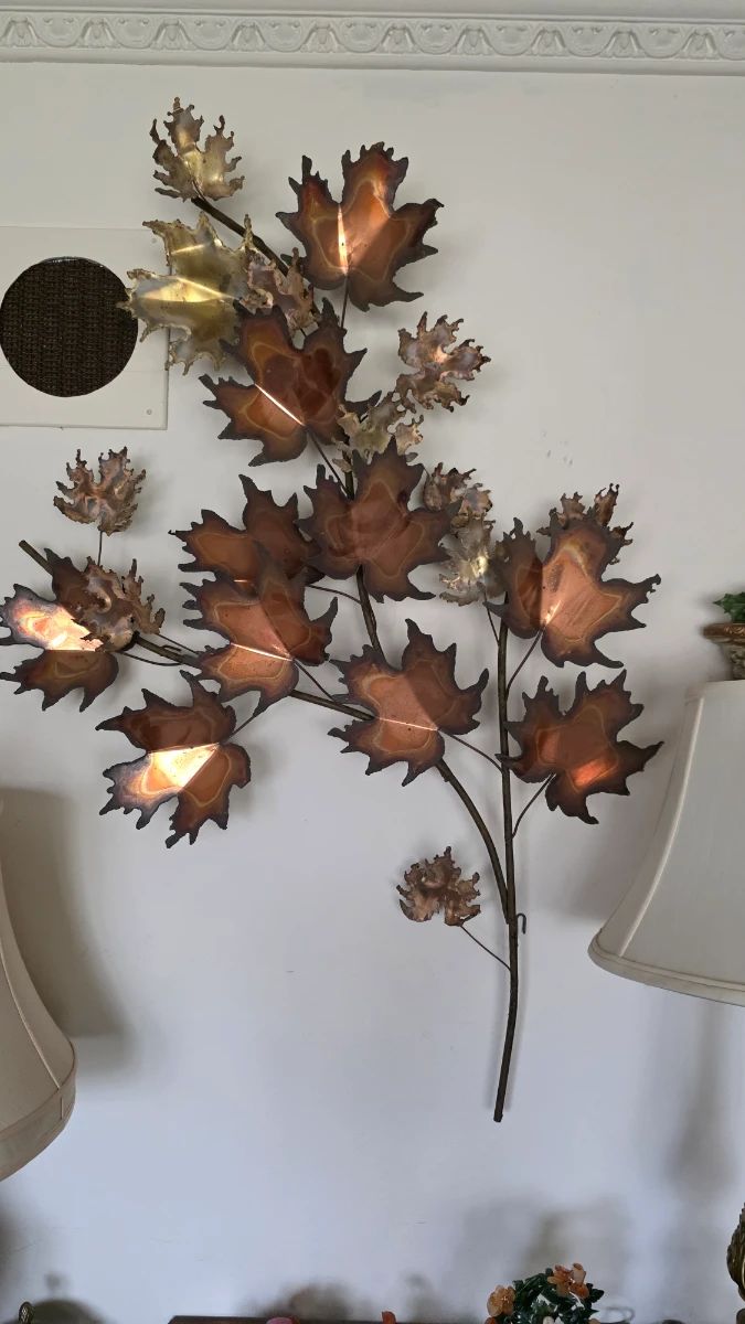 Original C. Jere "Maple Leaves" brutalist sculpture