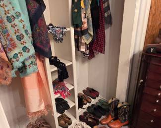 Clothing, leather boots and shoes