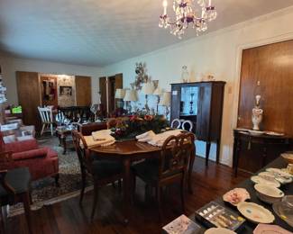 Various antique furniture, lamps, and more