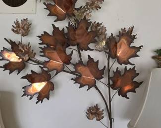 Original C. Jere "Maple Leaves" brutalist sculpture