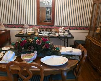 Modern dining room table and china hutch