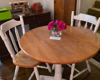 Dropleaf table for two