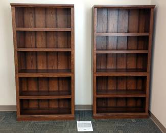 Sauder Adjustable Five-Shelf Bookcases, Qty 2, Includes Manual 