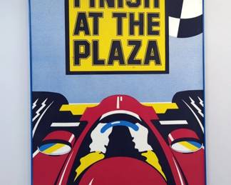 "Finish At The Plaza" Racing Framed Wall Art