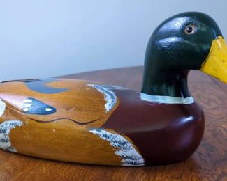 Hand Carved And Painted Wood Duck Decoy