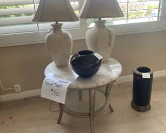 Stone topped table $50