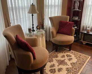 Accent chairs, barrel chair accent rug