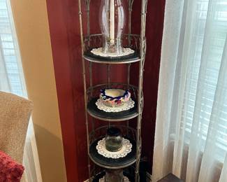 Metal, standing  display shelf