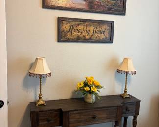 Entry table, wall decor