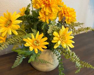 Faux floral arrangements