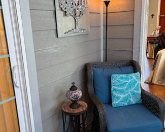 Patio furniture, art, plant stand 