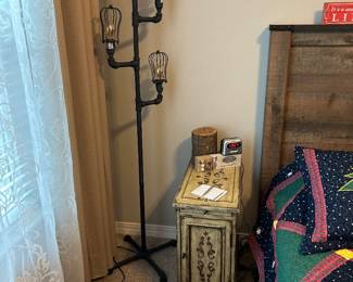 Floor lamp, bedside tables