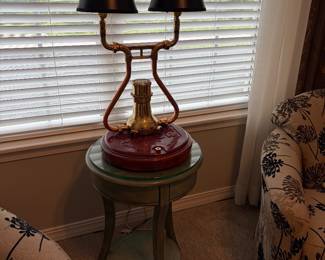 Side table, lamp