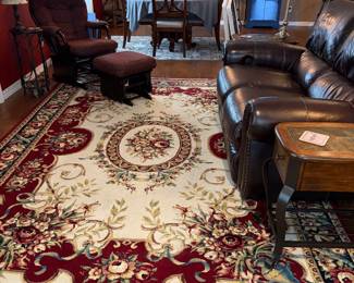 Area rug, electric reclining loveseat