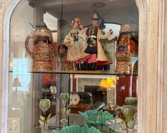 Curio cabinet, Steins, decor
