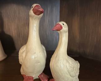 Vintage Ceramic Goose Figurines (Pair)