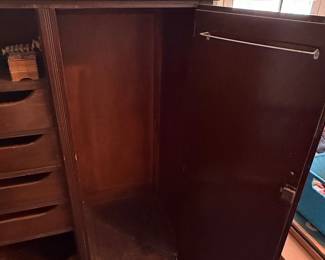 Antique Oak Chifferobe Wardrobe Cabinet with Drawers