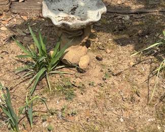 Concrete Bird Bath with Cherub Base