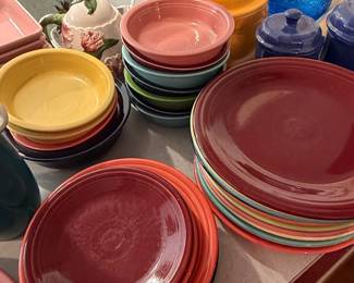 Fiesta Ware Pitcher and Dinnerware Set