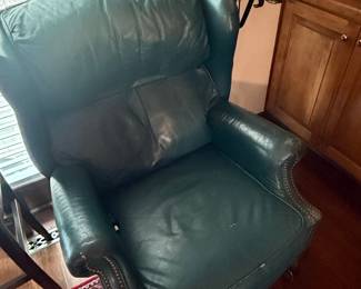Green Leather Wingback Recliner