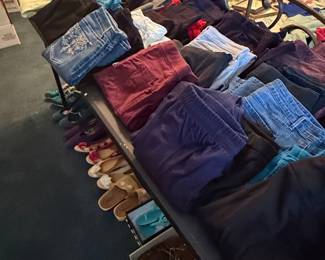 Assorted Women's Clothing, Shoes, and Decorative Items
