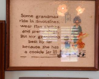 Framed "My Grandma's Best" Needlepoint Art