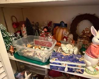 Assorted Easter and Christmas Figurines and Decorations