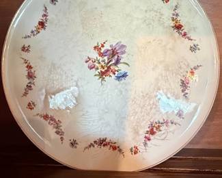 Vintage Floral Cake Stand - Epiag Czechoslovakia