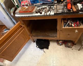 Antique Oak Hoosier Cabinet