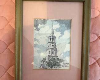 St. Michael's Church Charleston, South Carolina Watercolor Painting by Julia Homer Wilson
