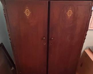 Antique Oak Chifferobe Wardrobe Cabinet with Drawers