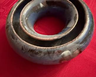 Mid-Century Modern Ceramic Doughnut Vase