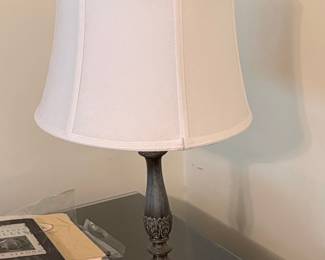 Vintage Ornate Table Lamp with Green Onyx Base