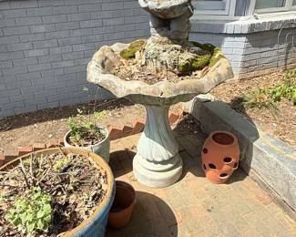 Girl Holding Jug Bird Bath