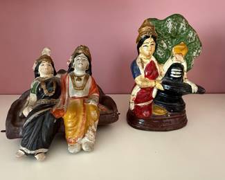 Vintage Golu Dolls - Radha Krishna and Shiva Lingam