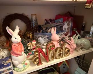 Assorted Easter and Christmas Figurines and Decorations