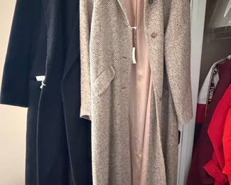 Talbots Herringbone Wool Blend Coat and Ann Taylor Petite Herringbone Double Breasted Long Coat