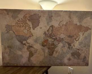 Personalized World Map Canvas Print - 'The Adventures of Carole'