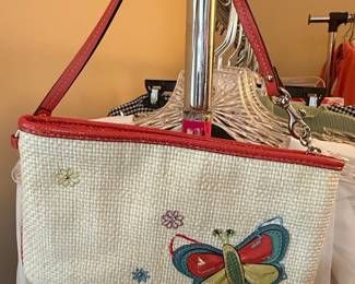 Coach Lexi Butterfly Straw Shoulder Bag