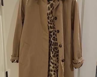 Talbots Women's Trench Coat with Leopard Print Lining