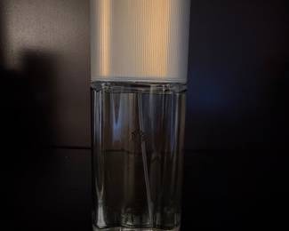 Unidentified Clear Glass Perfume Bottle with Ribbed Cap