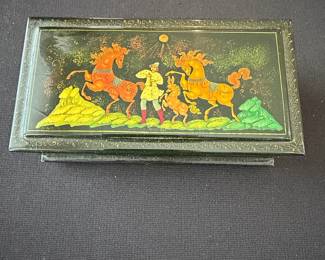 Vintage Russian Palekh Lacquer Box