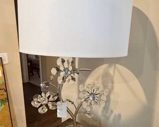 Crystal Flower Table Lamp with White Drum Shade by Pottery Barn Kids
