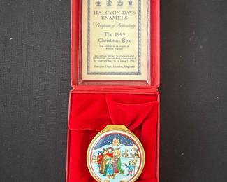 Halcyon Days Enamels 1993 Christmas Box