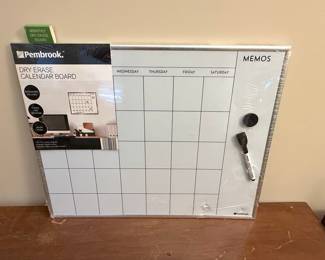 Pembrook 16x20 inch Monthly Dry Erase Calendar Board with Silver Frame